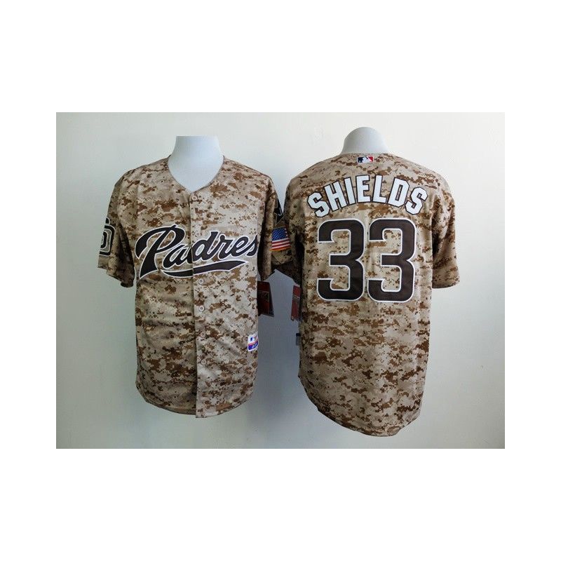 Cheap James Shields Padres Camo Jersey From China #33 In Men Women Youth Size