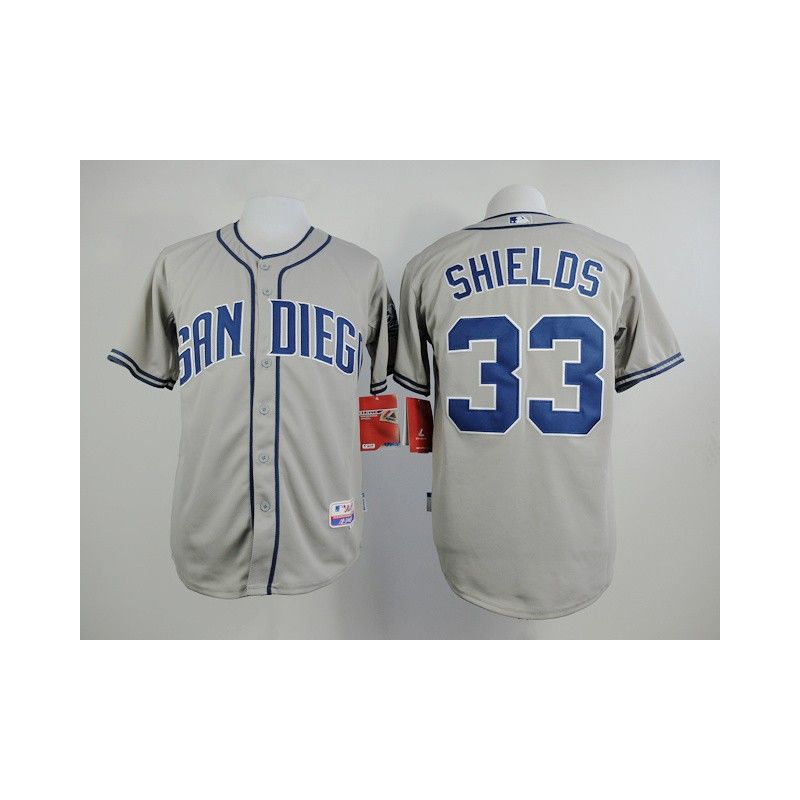 Cheap James Shields Padres Grey 2015 new Jersey From China #33 In Men Women Youth Size