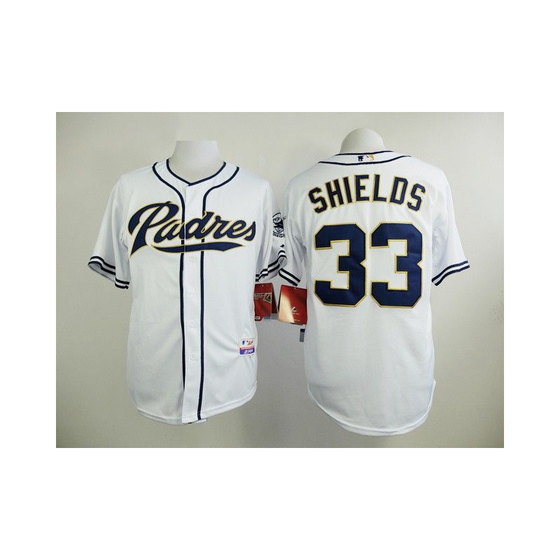 Cheap James Shields Padres White Jersey From China #33 In Men Women Youth Size