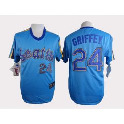 Cheap Ken Griffey Jr Mariners Light Blue Jersey From China #24 In Men Women Youth Size