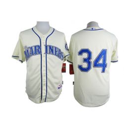 Cheap Felix Hernandez Mariners Cream Jersey From China #34 In Men Women Youth Size