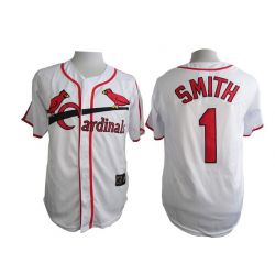 Cheap Ozzie Smith Cardinals White Jersey From China with 75 anniversary patch #1 In Men Women Youth Size