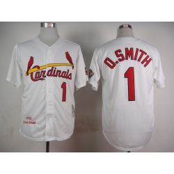 Cheap Ozzie Smith Cardinals White throwback 1992 Jersey From China #1 In Men Women Youth Size