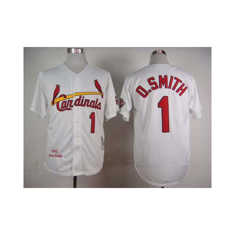 Cheap Ozzie Smith Cardinals White throwback 1992 Jersey From China #1 In Men Women Youth Size Cheap Ozzie Smith Cardinals White throwback 1992 Jersey From China #1 In Men Women Youth Size