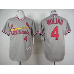 Cheap Yadier Molina Cardinals Grey 1978 turn back the clock Jersey From China #4 In Men Women Youth Size