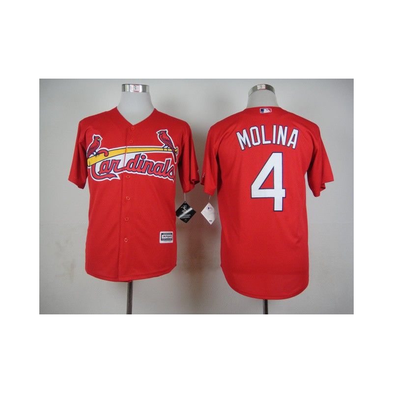 Cheap Yadier Molina Cardinals Red Jersey From China #4 In Men Women Youth Size
