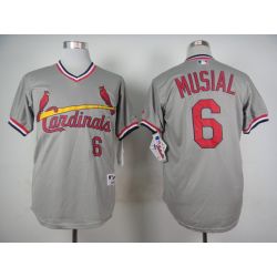Cheap Stan Musial Cardinals Grey 1978 turn back the clock Jersey From China #6 In Men Women Youth Size
