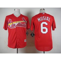 Cheap Stan Musial Cardinals Red Jersey From China #6 In Men Women Youth Size