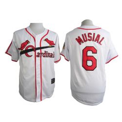 Cheap Stan Musial Cardinals White Jersey From China with 75 anniversary patch #6 In Men Women Youth Size
