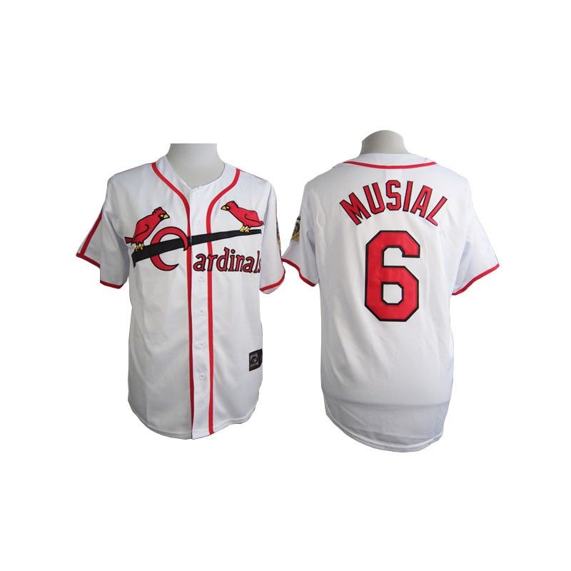 Cheap Stan Musial Cardinals White Jersey From China with 75 anniversary patch #6 In Men Women Youth Size Cheap Stan Musial Cardinals White Jersey From China with 75 anniversary patch #6 In Men Women Youth Size