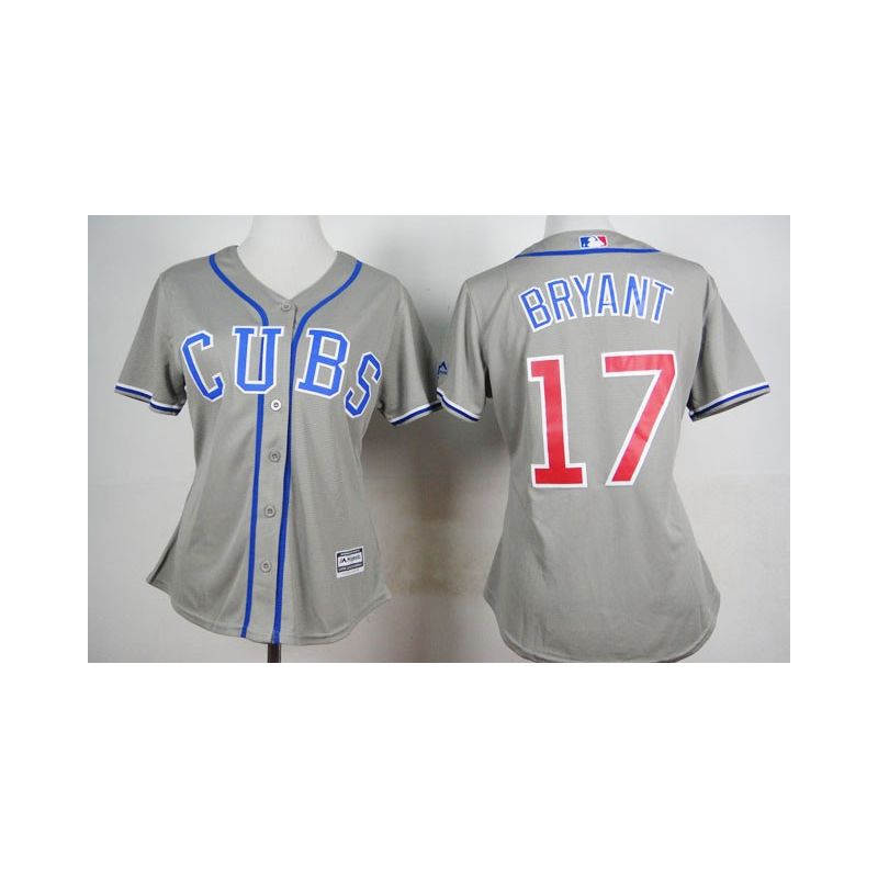 Cheap Kris Bryant Cubs Women Jersey From China Grey #17