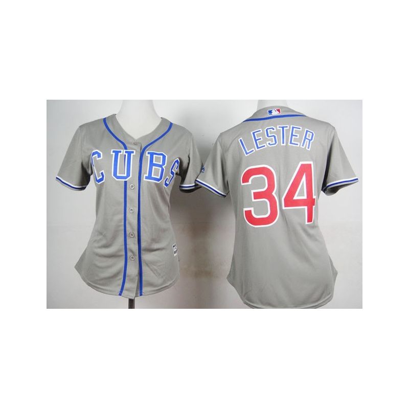 Cheap Jon Lester Cubs Women Jersey From China Grey #34