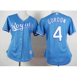 Cheap Alex Gordon Royals Women Jersey From China Light Blue #4