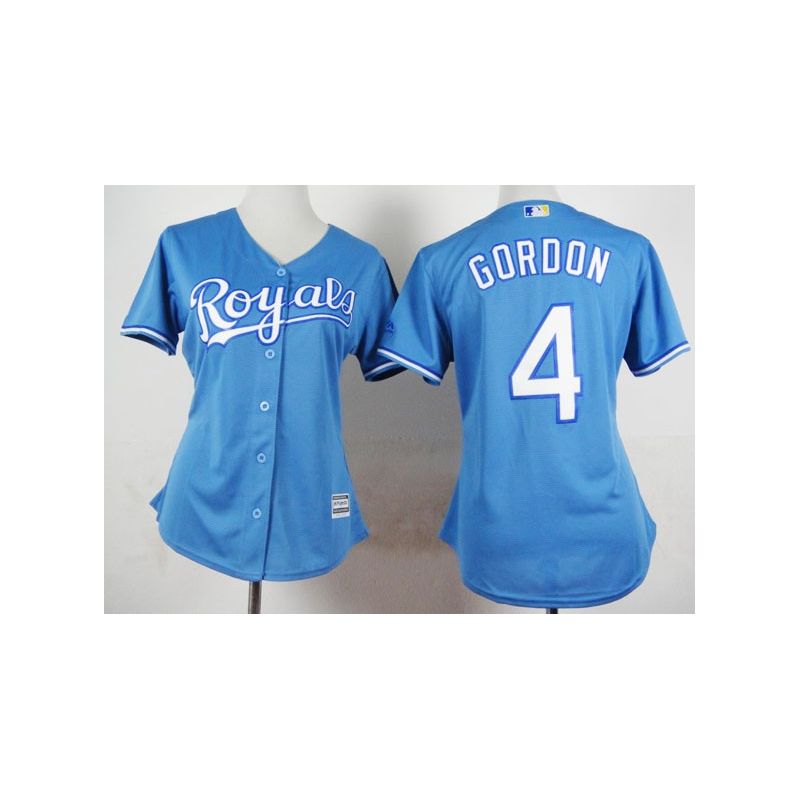 Cheap Alex Gordon Royals Women Jersey From China Light Blue #4 Cheap Alex Gordon Royals Women Jersey From China Light Blue #4