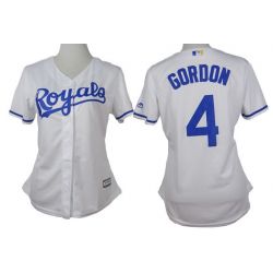 Cheap Alex Gordon Royals Women Jersey From China White #4