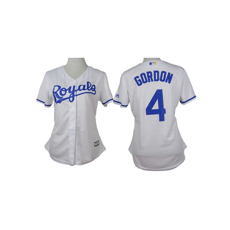 Cheap Alex Gordon Royals Women Jersey From China White #4