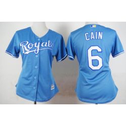 Cheap Lorenzo Cain Royals Women Jersey From China Light Blue #6