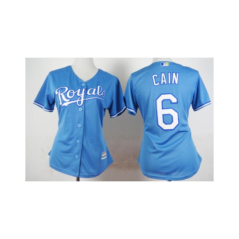 Cheap Lorenzo Cain Royals Women Jersey From China Light Blue #6 Cheap Lorenzo Cain Royals Women Jersey From China Light Blue #6