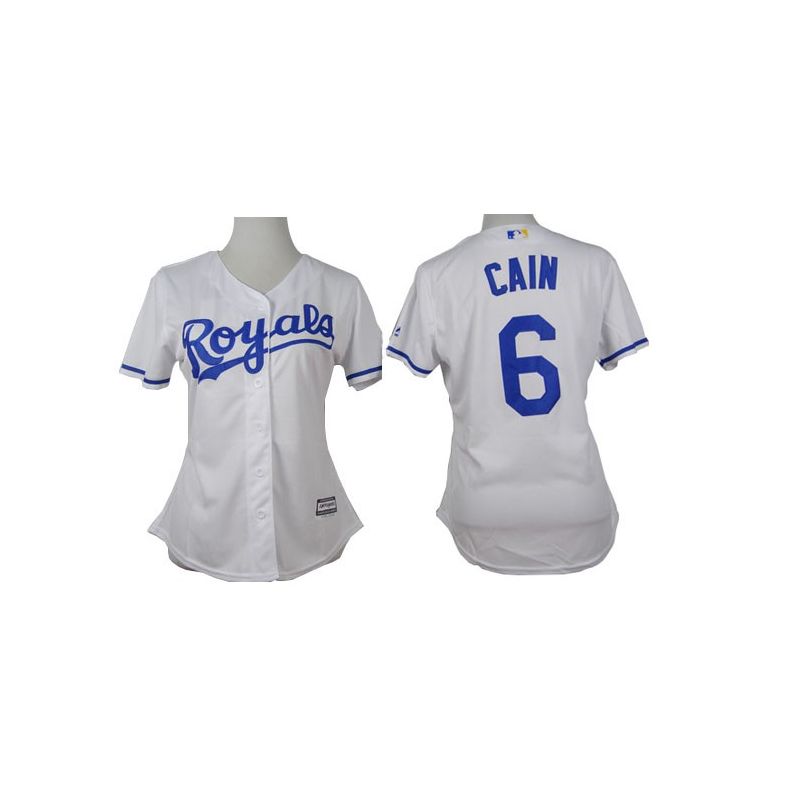 Cheap Lorenzo Cain Royals Women Jersey From China White #6