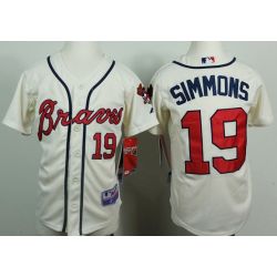 Cheap Andrelton Simmons Braves Youth Jersey From China Cream #19