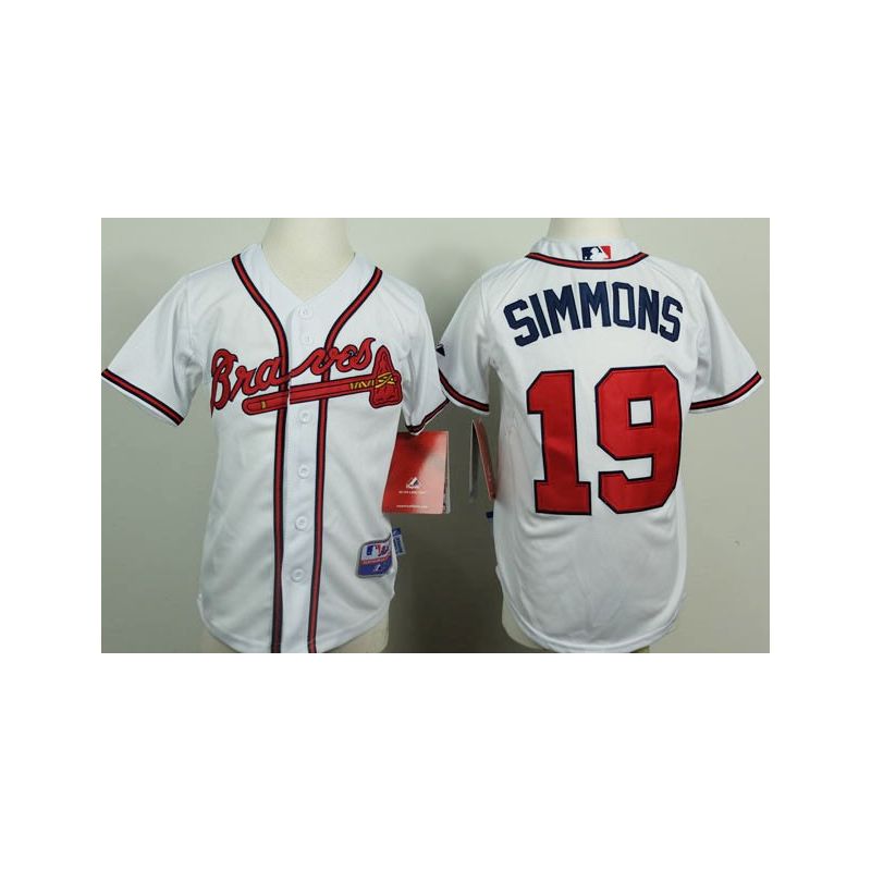 Cheap Andrelton Simmons Braves Youth Jersey From China White #19