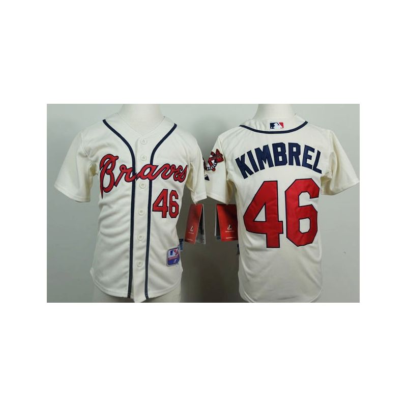 Cheap Craig Kimbrel Braves Youth Jersey From China Cream #46