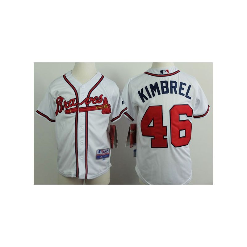 Cheap Craig Kimbrel Braves Youth Jersey From China White #46