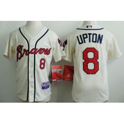 Cheap Justin Upton Braves Youth Jersey From China Cream #8