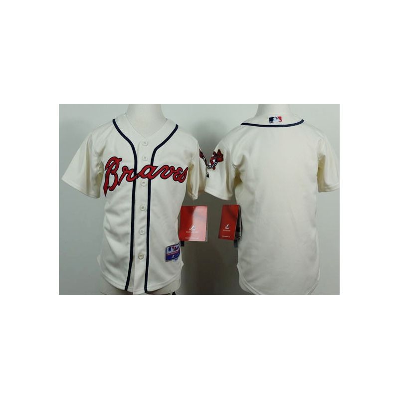 Cheap Braves Youth Jersey From China Blank Cream