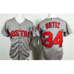 Cheap David Ortiz Red Sox Youth Jersey From China Grey 2014 new #34