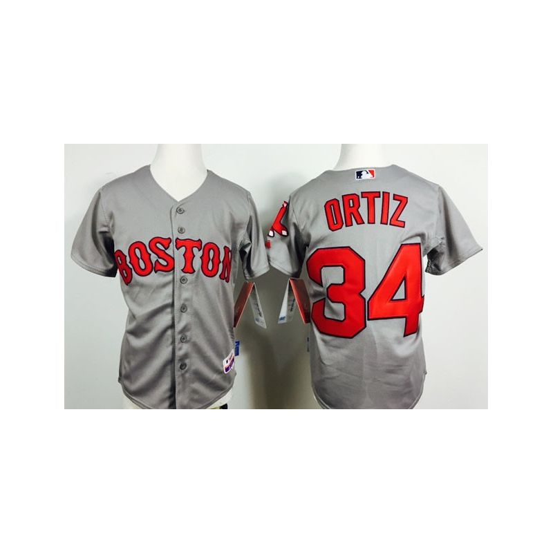 Cheap David Ortiz Red Sox Youth Jersey From China Grey 2014 new #34