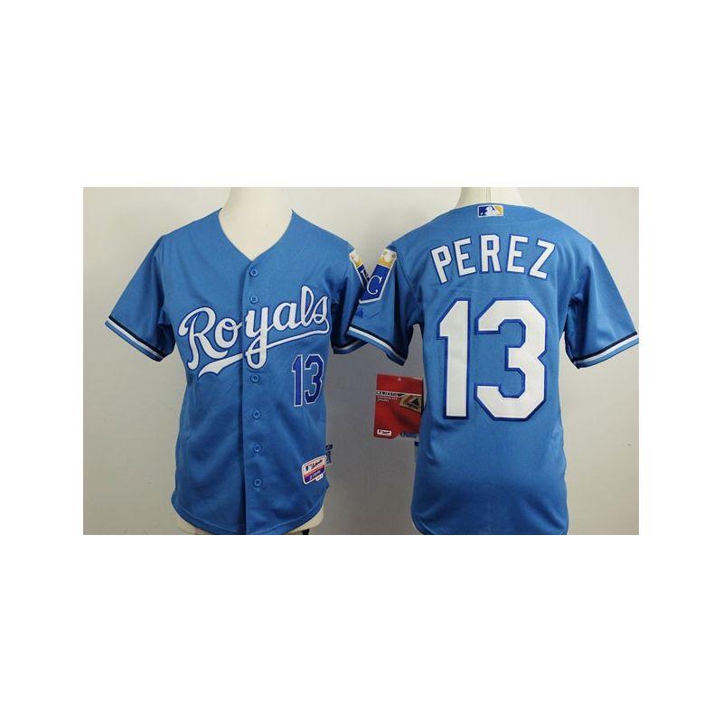 Cheap Salvador Perez Royals Youth Jersey From China Light Blue #13