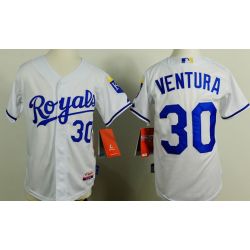 Cheap Yordano Ventura Royals Youth Jersey From China White #30