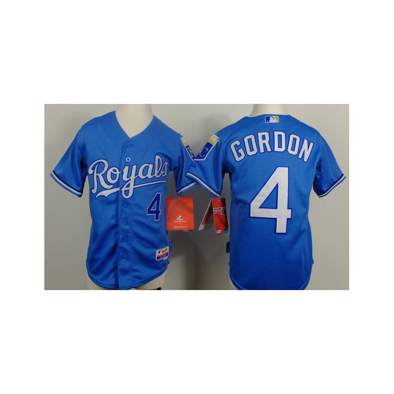 Cheap Alex Gordon Royals Youth Jersey From China Blue #4