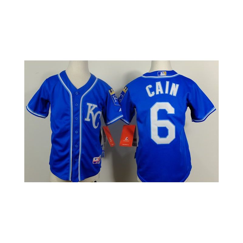 Cheap Lorenzo Cain Royals Youth Jersey From China Blue 2014 new #6