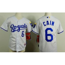 Cheap Lorenzo Cain Royals Youth Jersey From China White #6