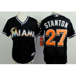 Cheap Giancarlo Stanton Marlins Youth Jersey From China Black #27