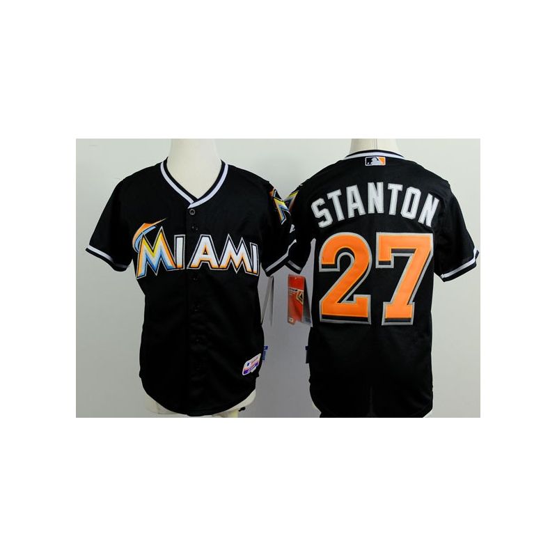 Cheap Giancarlo Stanton Marlins Youth Jersey From China Black #27