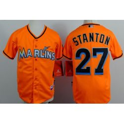 Cheap Giancarlo Stanton Marlins Youth Jersey From China Orange #27