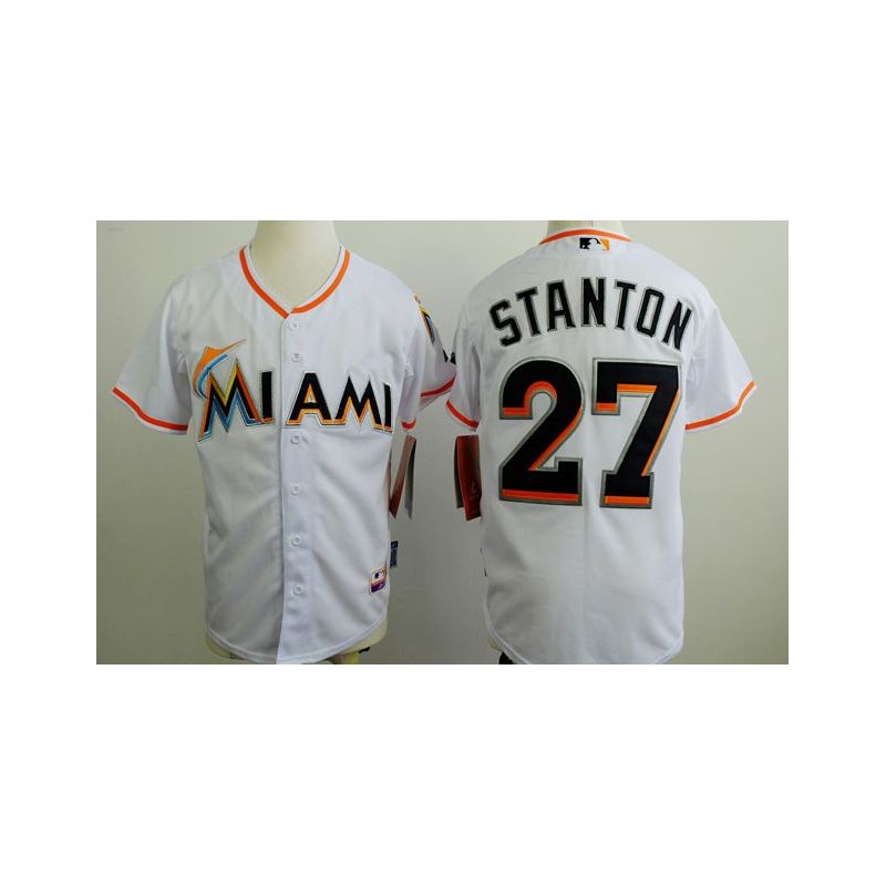 Cheap Giancarlo Stanton Marlins Youth Jersey From China White #27