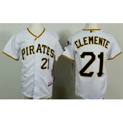 Cheap Roberto Clemente Pirates Youth Jersey From China White #21