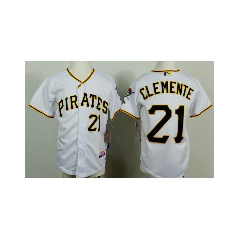Cheap Roberto Clemente Pirates Youth Jersey From China White #21