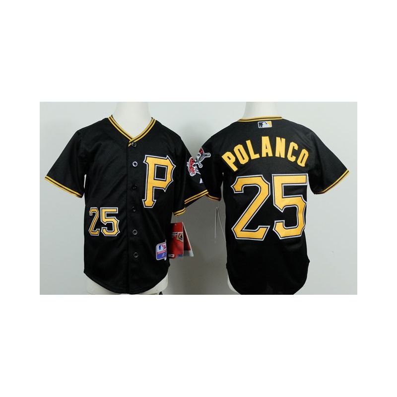 Cheap Gregory Polanco Pirates Youth Jersey From China Black #25 Cheap Gregory Polanco Pirates Youth Jersey From China Black #25
