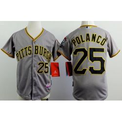 Cheap Gregory Polanco Pirates Youth Jersey From China Grey #25