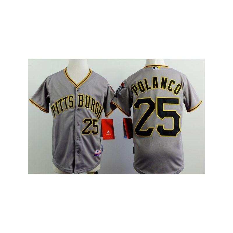 Cheap Gregory Polanco Pirates Youth Jersey From China Grey #25 Cheap Gregory Polanco Pirates Youth Jersey From China Grey #25