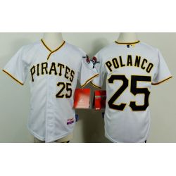 Cheap Gregory Polanco Pirates Youth Jersey From China White #25