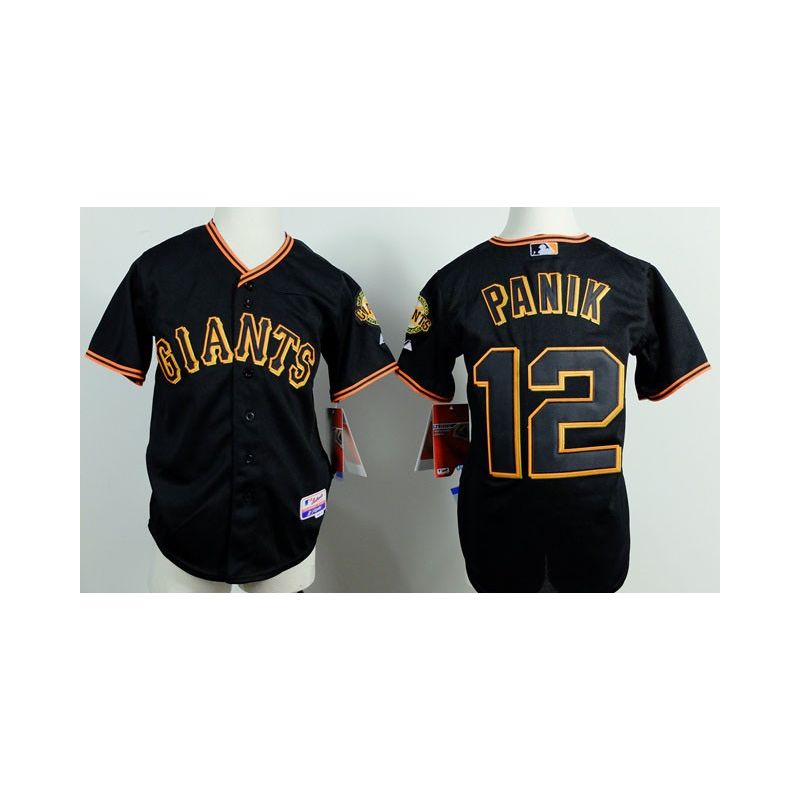 Cheap Joe Panik Giants Youth Jersey From China Black #12