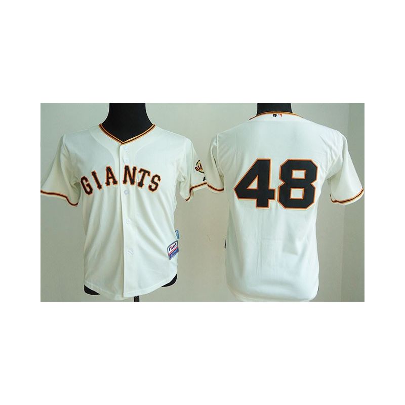 Cheap Pablo Sandoval Giants Youth Jersey From China Cream #48