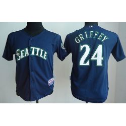 Cheap Ken Griffey Jr Mariners Youth Jersey From China Blue #24