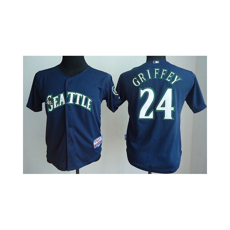 Cheap Ken Griffey Jr Mariners Youth Jersey From China Blue #24